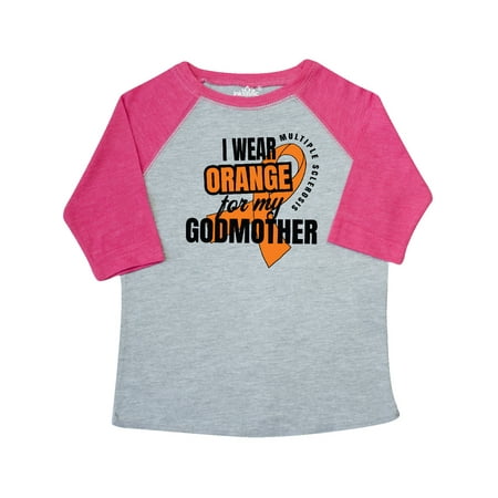 

Inktastic I Wear Orange For My Godmother Multiple Sclerosis Awareness Gift Toddler Boy or Toddler Girl T-Shirt