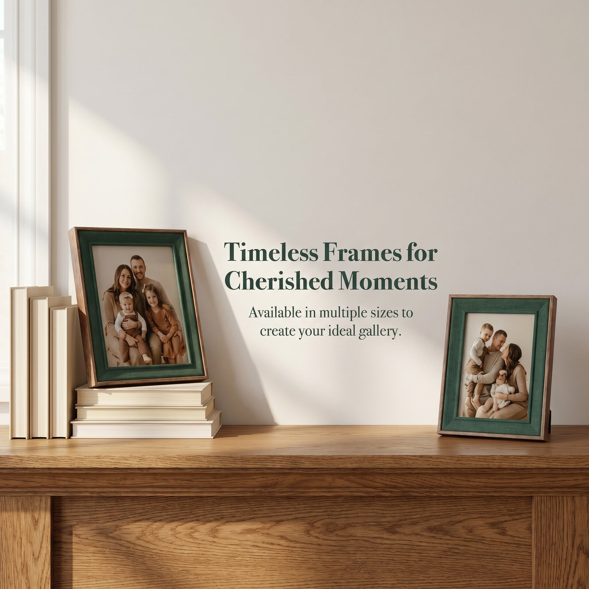 Unique Bargains Rustic Distressed Wood Photo Frame for Wall Mounting Walnut Green 4" x 6"