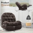 thumbnail image 2 of Korser Power Swivel Rocker Recliner Chair with USB Ports Chenille for Living Room,Brown, 2 of 7