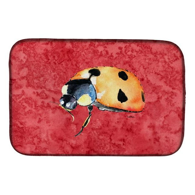 Carolines Treasures 8869DDM Lady Bug on Red Dish Drying Mat