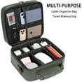 thumbnail image 4 of Electronics Travel Organizer, Large Electronic Accessories Cable Case with Adjustable Dividers, Waterproof Tech Storage Bag Gifts with Double Layers for Cord, Charger, Power Bank - Olive Green, 4 of 4