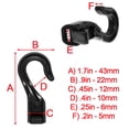 thumbnail image 4 of 3/8 Inch Black Hard Plastic Cord End Hooks with Open, Non-Locking Closure - Multiple Pack Sizes Available, 4 of 6