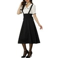 thumbnail image 4 of MODA NOVA Juniors High Waist Brace Skirts Lace Up Swing Midi Suspender Skirt, 4 of 5