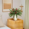 thumbnail image 4 of Dalrosia Christmas Artificial Pine Branches with Red Berry Stems, 10.5" Faux Evergreen Norfolk Pine Cypress Leaves Stems, Fake Foliage Pine Needles Picks for DIY Craft Garland Home Decor, 4 of 5