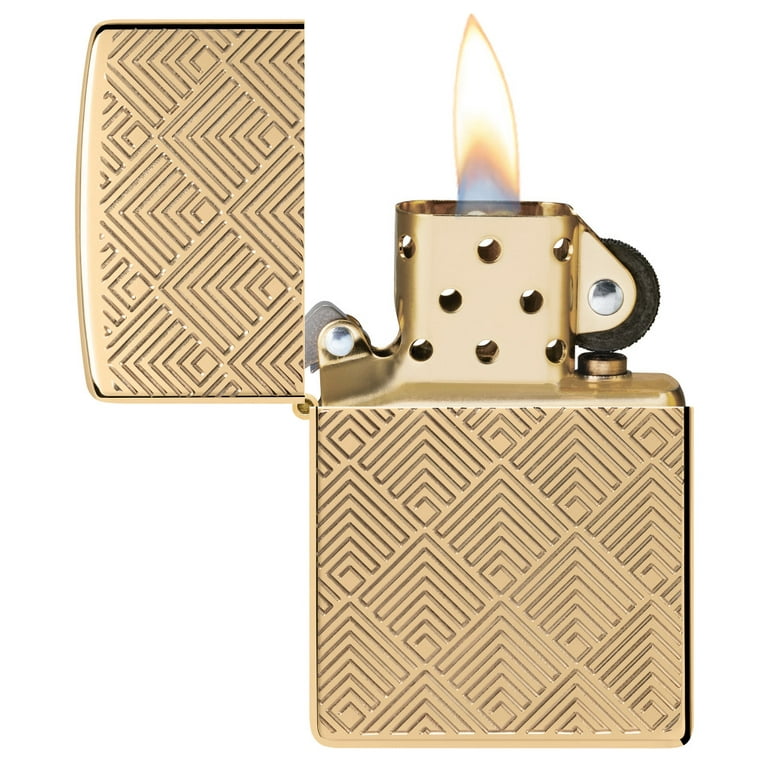 Zippo Pattern Design Armor High Polish Brass Pocket Lighter Zippo Pattern Design Armor High Polish Brass Pocket Lighter