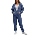 thumbnail image 2 of Hessimy Women Long Sleeve Tracksuits Fashion Two Piece Lounge Set Travel Outfits Jogger Set Lounge Sets Tracksuit(Navy,XL), 2 of 2