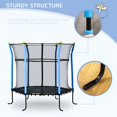 thumbnail image 4 of 63" Indoor Trampoline with Enclosure Net - Blue Steel Frame Bouncer | Safe & Lightweight Jumping Fun for Home Playroom Use, 4 of 7