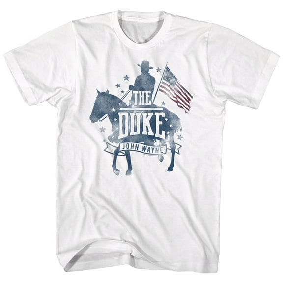 John Wayne Patriotic Silhouette White Adult T-Shirt