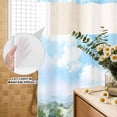 thumbnail image 3 of No Hook Shower Curtain, Spring Shower Curtains for Bathroom with See Through Top Window, Grassland Blue Sky Trees Mountain Nature Scenery Waterproof & Washable Bath Curtain Standard 72"x72", 3 of 9