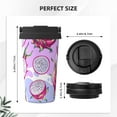 thumbnail image 3 of Picia Dragon Fruit Pattern 500ml Carry Insulated Coffee Mug, Stainless Steel Travel Mug with Hidden Handle, Leak-Proof for Car, Office, Home, and Outdoor Use, 3 of 8