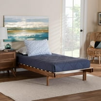 Baxton Studio Bolivia Mid-Century Expandable Bed, Expandable, Walnut Brown