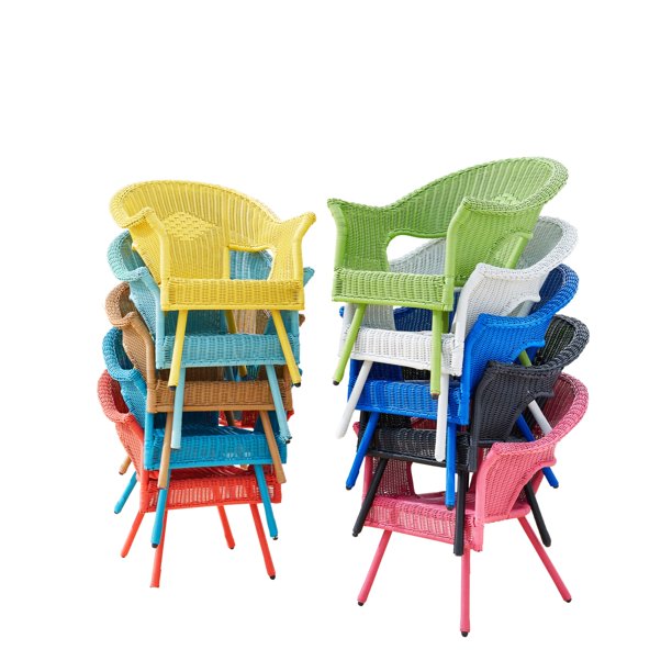 Brylanehome Roma All Weather Wicker Stacking Chair W Free Seat Back Cushion Walmart Com Walmart Com
