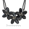 thumbnail image 3 of Pearl Center Triple Black Agate Flower .925 Silver Necklace, 3 of 4