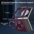 thumbnail image 3 of Dteck for Samsung Galaxy Z Flip 3 Case with 360° Rotatable Magnetic Ring Stand, Compatible with Mag-safe, Slim Thin Matte PC Shockproof Protective Phone Case for Women Men,Winered, 3 of 11