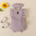 thumbnail image 4 of GYRATEDREAM Newborn Baby Girl Clothes Infant Romper Ruffle Sleeve Jumpsuit Bodysuit 6-12 Months, 4 of 9
