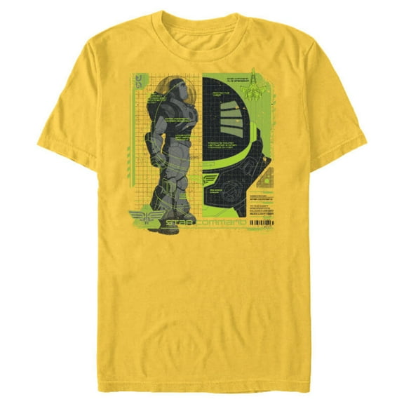 Disney and Pixar’s Lightyear Space Ranger Blueprint - Short Sleeve Blended T-Shirt for Adults - Customized-Yellow