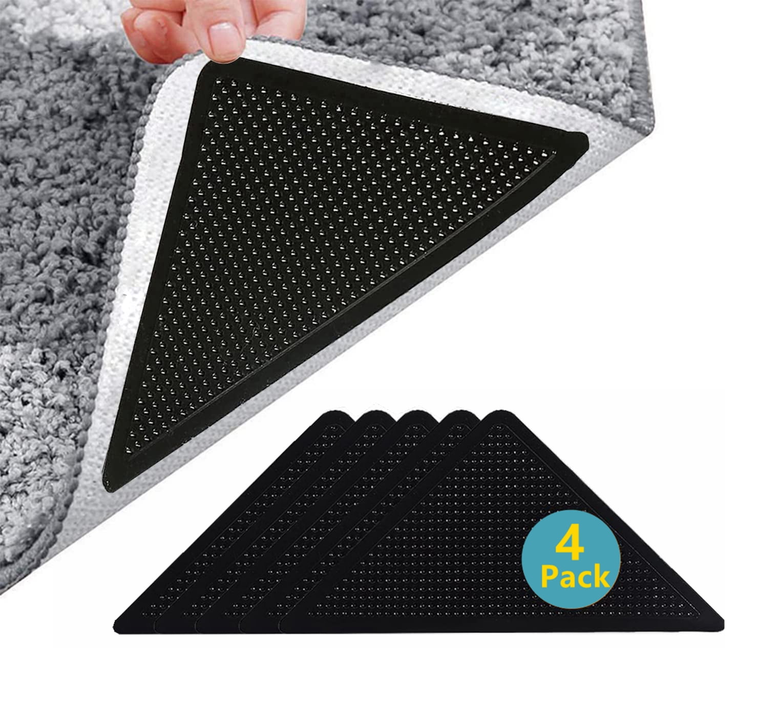 16PCS Rug Pad Gripper for Hardwood Floors,Washable Carpet Tape Non Slip Rug  Pads Grippers Rug Corners to Hold Rug Down Nano Vacuum Tech Anti Slip Rug