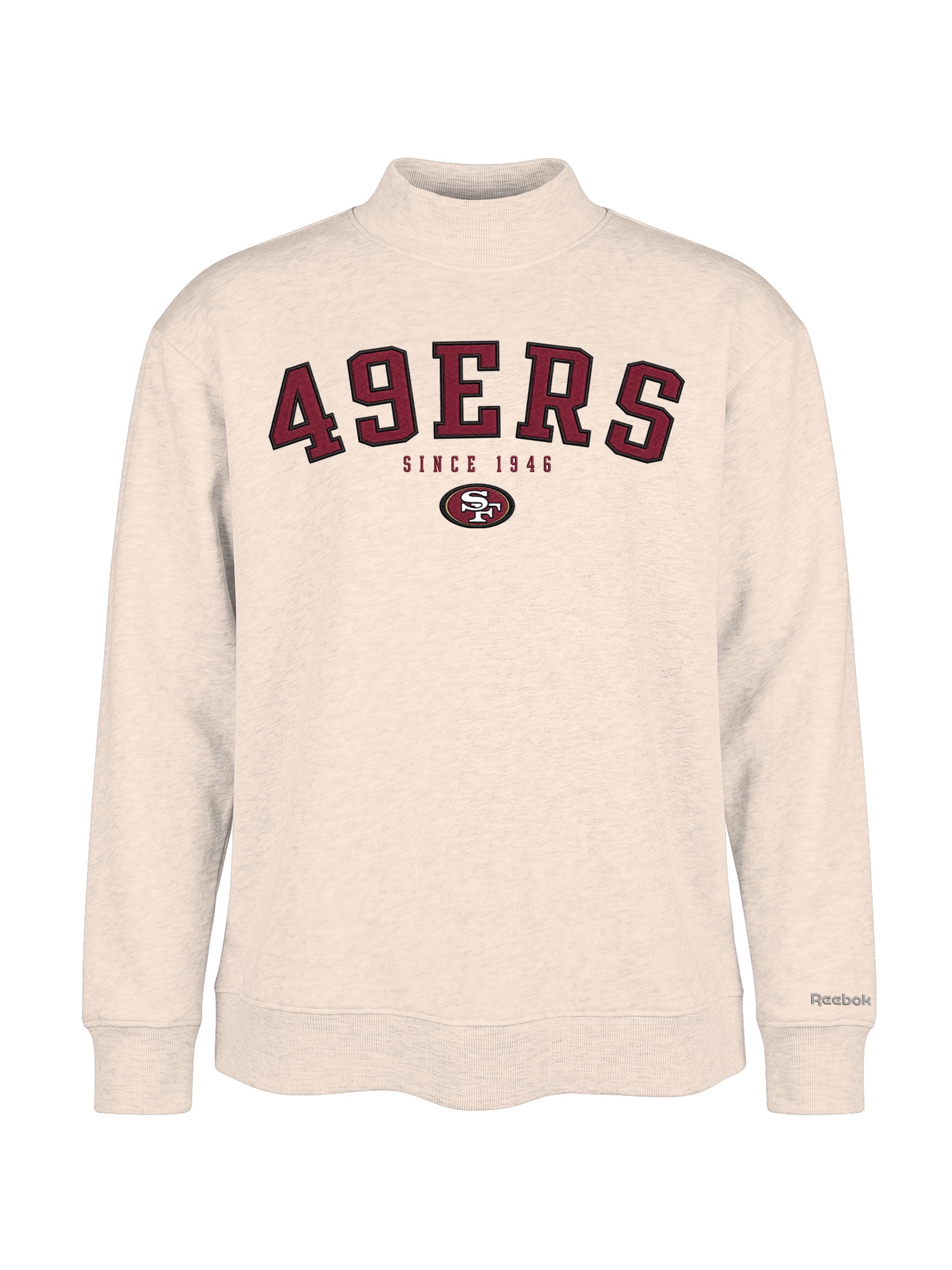 San Francisco 49ers Reebok Womens Oat Mock Neck Oversized Tunic Sweatshirt