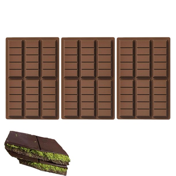 EZLIFE Moldes grandes de chocolate, moldes de silicona para barras de caramelo, moldes multiusos para caramelos/ J9Y2