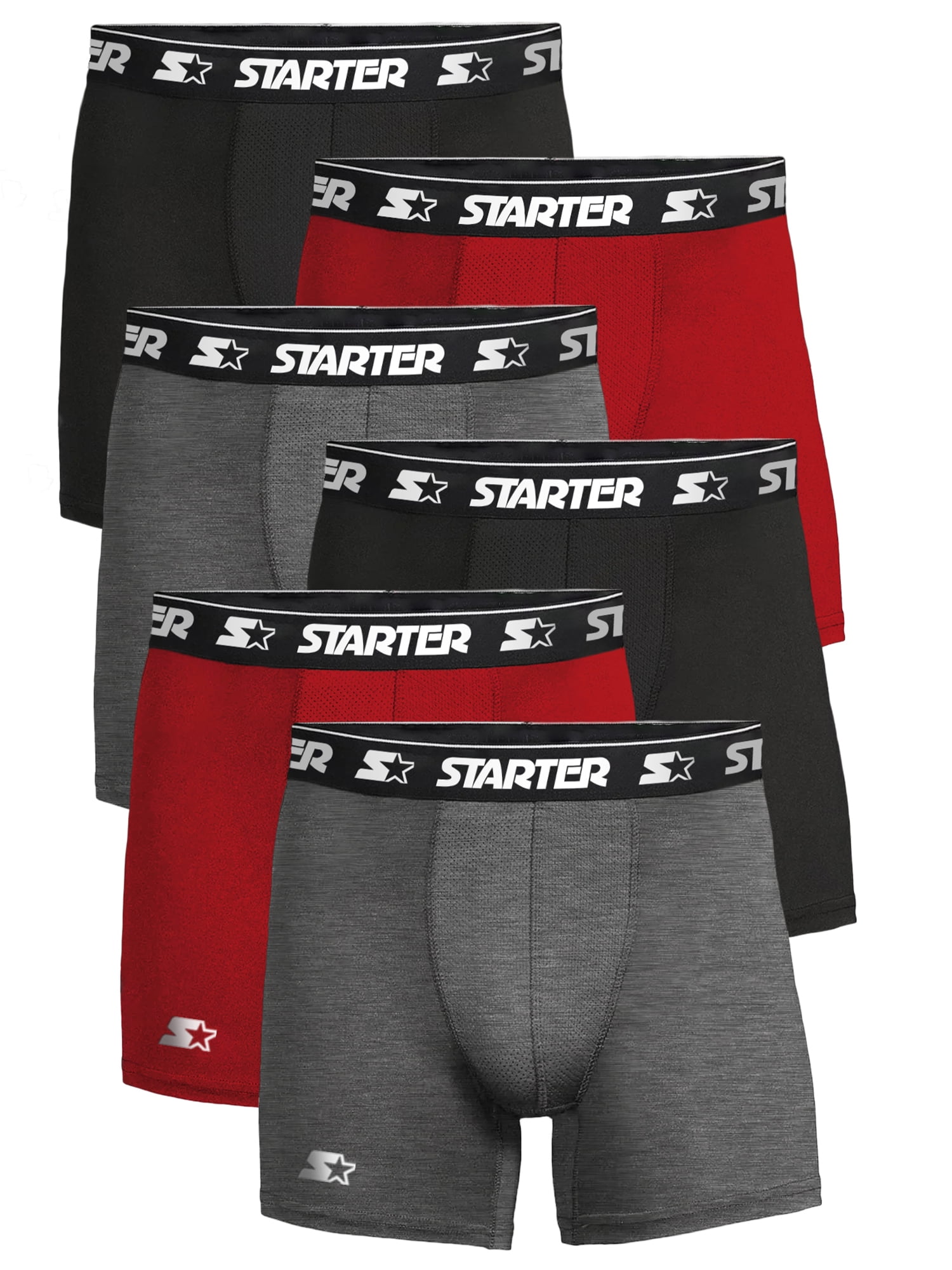 (2 pack) Starter Men’s and Big Men’s Active Performance Boxer Briefs, 6-Pack, Sizes S-5X