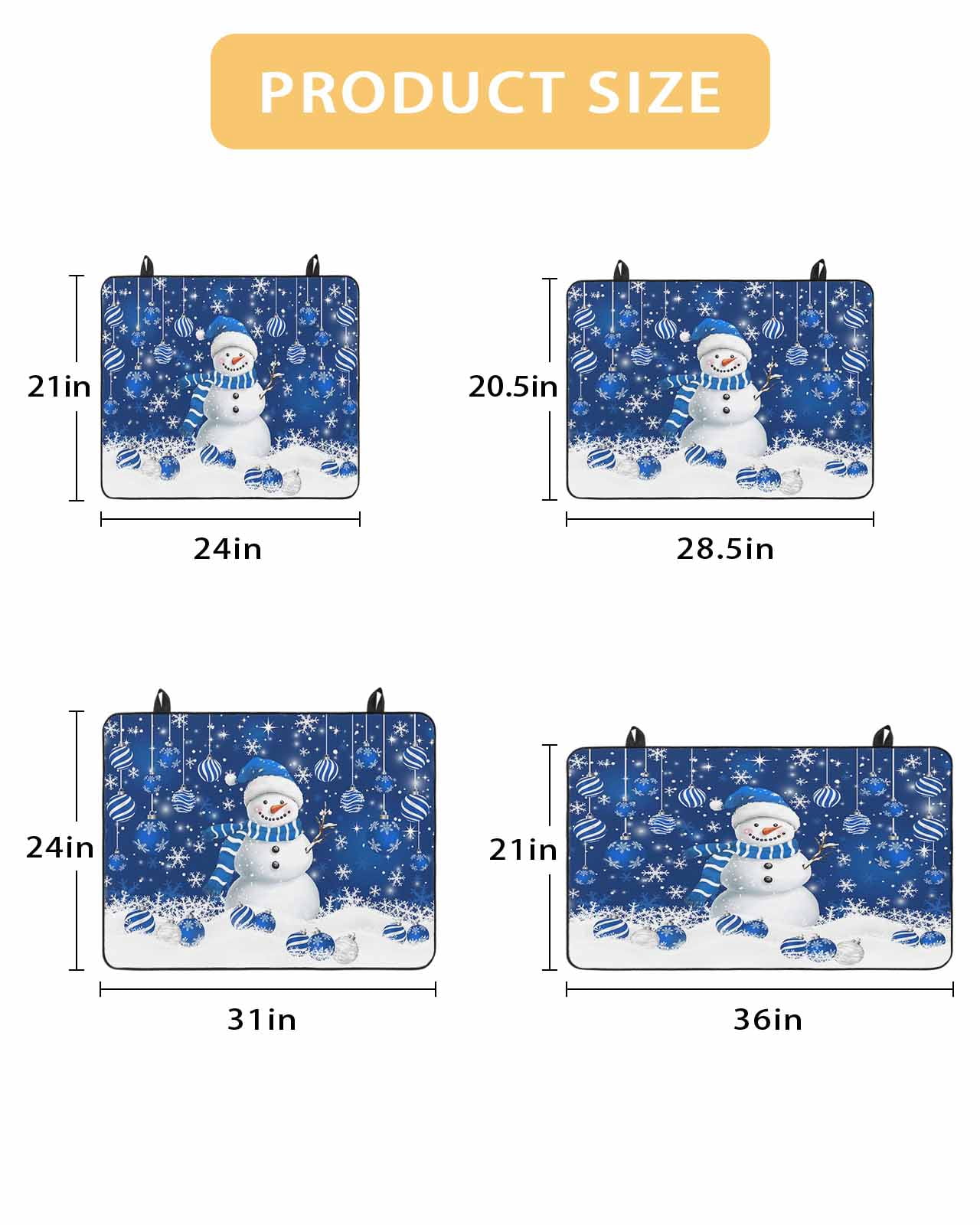Large Induction Cooktop Protector Mat Navy Blue Christmas Stove Top Covers for Electric Stove, Snowman Xmas Snowflake Ball Winter Decorative Stove Burner Cover Mats, Glass Top Stove Cover