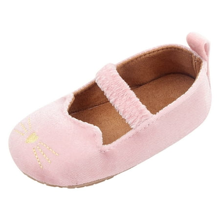 Shoes for Girls 2 Baby Sports Shoes Fashion New Pattern Cute Cat Hook Loop Breathable Flat Bottom Comfortable Sandals Red