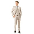 thumbnail image 2 of Tan Men's Slim-Fit 3-Piece Sharkskin Suit, 2 of 4