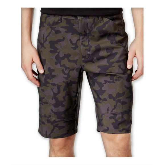 Hawke & Co. Mens Flat-Front Tech Casual Cargo Shorts, Green, 33