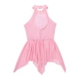 thumbnail image 4 of Yartina Girls Sleeveless Shiny Sequins Halter Leotard Dress Ballroom Lyrical Ballet Dancewear Pink 8, 4 of 6