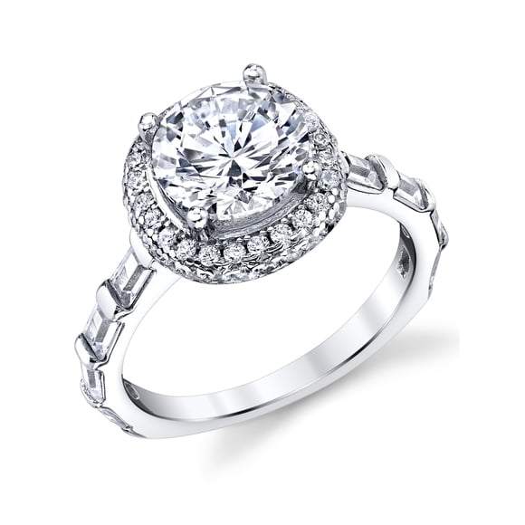 Womens Sterling Silver 925 2ct. Engagement Wedding Ring Cubic Zirconia Baguette Band