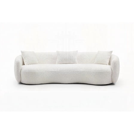 Modern Curved Boucle Fabric Sofa for 4-Seat Living Room (93.6*41.3*26.9inch)