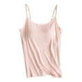 thumbnail image 4 of Comdrip Undershirts for Women, Chest Cushion Suspender Tank Top without Ring Cup Outer Wear Underwear Yoga Sports T Shirt Tank Top for Women Blue M, 4 of 4