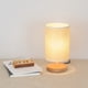 thumbnail image 3 of Luz de mesa LED Lámpara de escritorio de madera Lámpara de mesilla retro con pantalla Base de madera maciza para el dormitorio del hogar Luz de noche (interruptor de botón), 3 of 4
