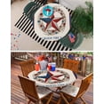 thumbnail image 6 of 4th of July Star Berry Wreath on Linen Fitted Round Tablecloths Elastic Edged Table Covers 55"-60",Freedom Red and White Stripe Waterproof Dining Room Table Cloth for Kitchen Holiday Party Tables, 6 of 6