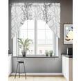 thumbnail image 3 of Navy Blue Grey Branch Swag Valance for Windows 56'' x 36'', Spring Summer Pastoral Botanical Light Filtering Kitchen Curtains Valances for Bathroom/Living Room/Bedroom/Café, Rod Pocket Curtain Panel, 3 of 6