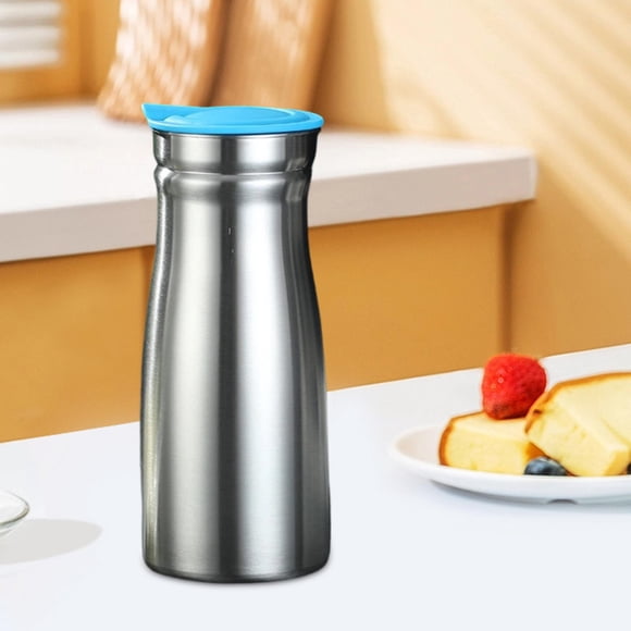 Elodie 1.0L Stainless Steel Vacuum Thermal Coffee Carafe Beverage Dispenser for Hot/Cold Water Water Pitcher for Hotel Cafes Camping Blue no handle