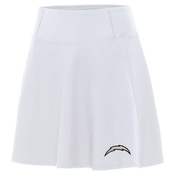 Women's Antigua White Los Angeles Chargers  Brushed Carbon Chip Skort