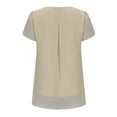 thumbnail image 4 of VERUGU Womens Tops Chiffon Short Sleeve Shirts Spring Summer Casual V Neck Blouse Double Layer Ruffle Tunics Tops Beige M, 4 of 6
