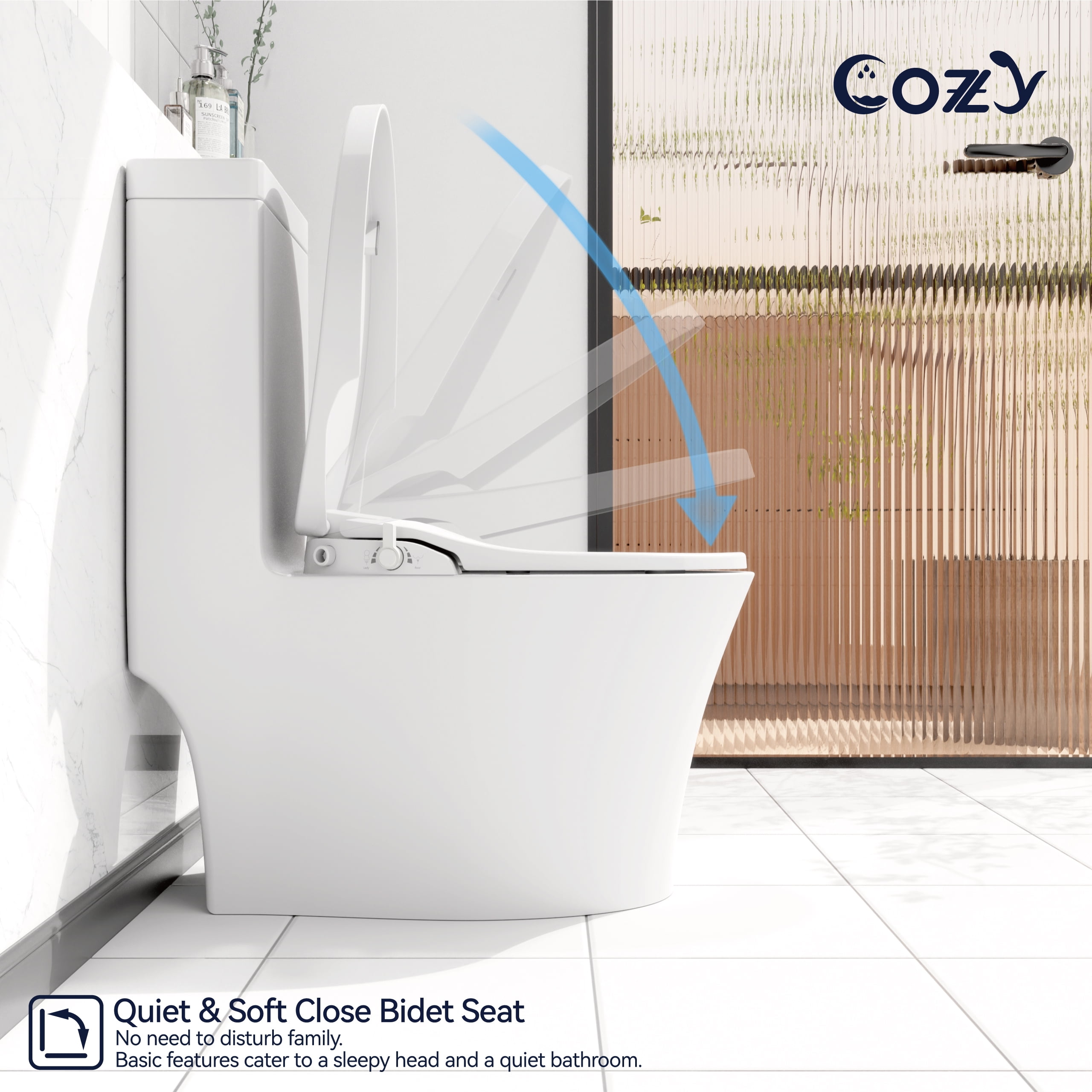 COZY Bidet Toilet Seat, Non-Electric Swash Eco Bidet Seat, Rear & Feminine Wash, Adjustable Water Pressure, LS-SBWH01