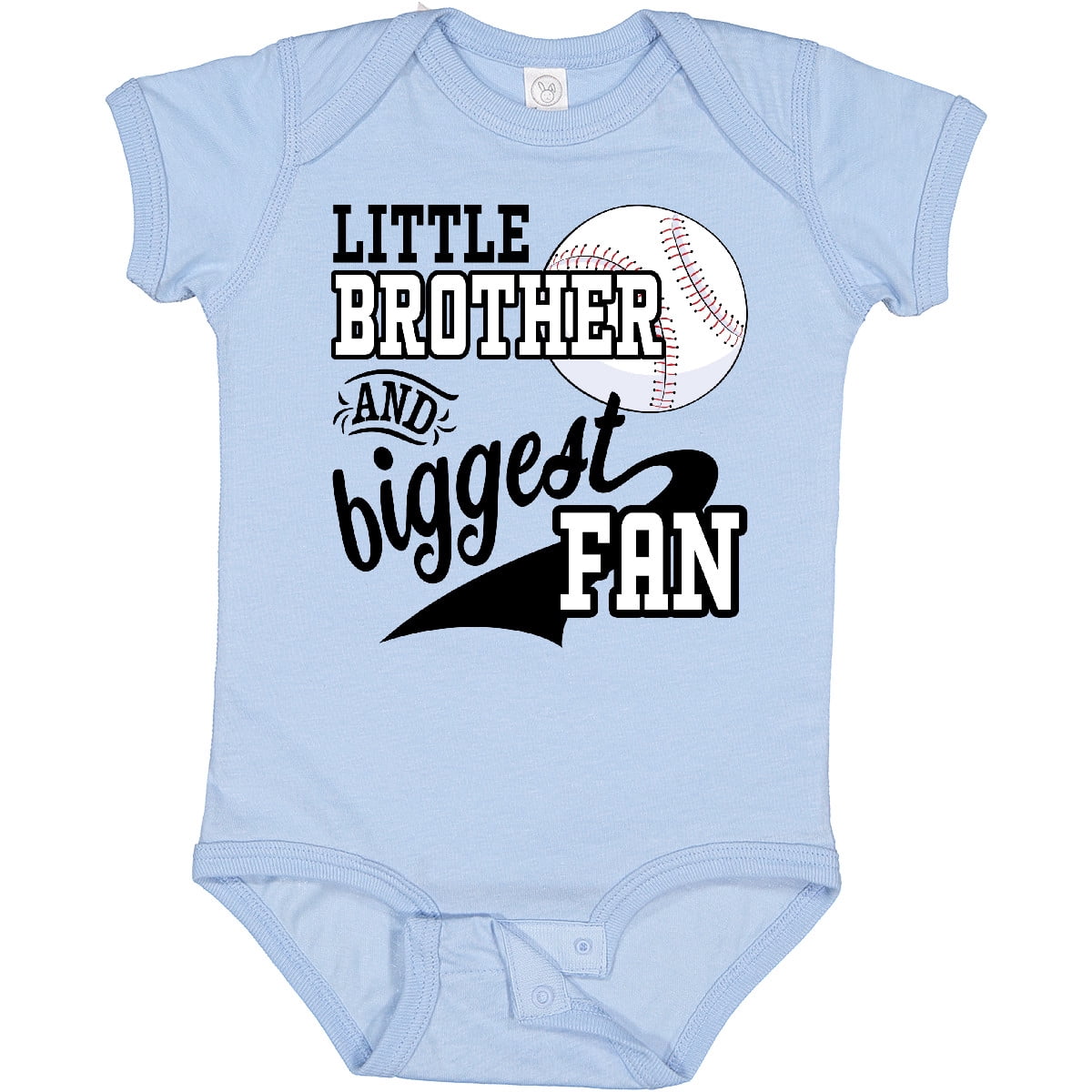 Inktastic Little Brother and Biggest Fan Baseball Family Fan Boys or Girls Baby Bodysuit