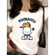 thumbnail image 1 of Pochacco Cute Cartoon Graphic Women's T-Shirt - Soft Polyester Blend, Round Neck, Short Sleeve, Playful Dog Design with Hearts & Stars, Perfect for Spring/Summer Casual Wear, Dog Tshirt tee top, 1 of 7