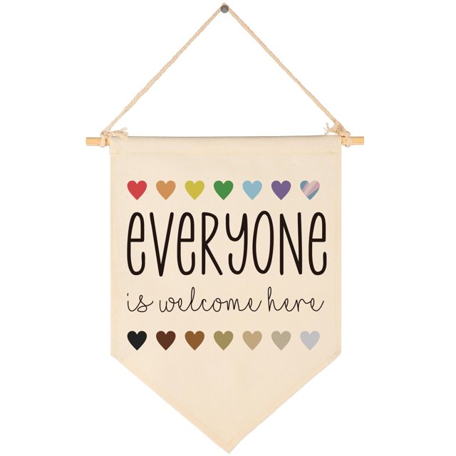 Todo El Mundo Es Bienvenido Aquí Diversidad Igualdad Regalos Educativos Para Niños Y Niñas Bandera Colgante Banderín Decoración De Pared Regalos Para Aula, Guardería, Hogar, Escuela, Sala De Juegos, S