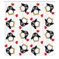 thumbnail image 3 of Ambesonne Penguin Shower Curtain, Romance Heart Shape, 69"Wx84"L, Mustard White Black, 3 of 5