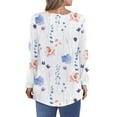 thumbnail image 4 of Fantaslook Womens Tops Dressy Casual Pleated Blouses V Neck Long Sleeve Shirts Fall Tunic Tops, 4 of 7