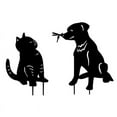 thumbnail image 1 of Estacas de metal para jardín de gatos y perros, estacas de silueta de gato negro para el patio, decoración de primavera al aire libre, 2 piezas de metal, 1 of 5