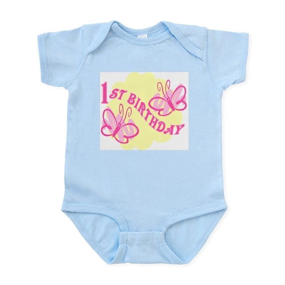 CafePress - FIRST BIRTHDAY Infant Bodysuit - Baby Light Bodysuit, Size Newborn - 24 Months