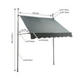 thumbnail image 2 of Grey Modern Sunshade, 95% Shade, SPF80++ UV Resistant. Polyester & Carbon Steel, Hand-Cranked. Ergonomic Handle, Wave Edging. For Terraces, Gardens, Shops. Assembly Needed., 2 of 15