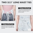 thumbnail image 6 of Pioneer Flower Floral Print Pattern Apron for Women and Men, Cotton Linen Waterproof with Pockets, Adjustable, 33x27 Inch for Kitchen, Gardening, BBQ, Salon, 6 of 6
