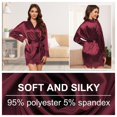 thumbnail image 6 of Sexy Satin Robe for Women Lace Trim Silk Robe Womens Silk Kimono Robe Short Satin Bathrobe for Women, S-XXL, 6 of 10