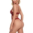 thumbnail image 4 of Gibobby Ropa sexy de mujer para sexo Lencería Erótica Sexy para Mujer, Mono de Piel Sexy y Casual, Baby Doll Mujer Sexy con Correa de Piel(Rojo, M), 4 of 5